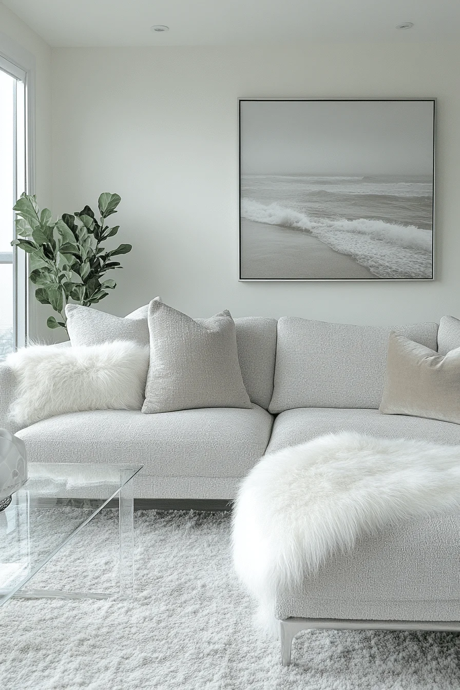 grey sofa decor