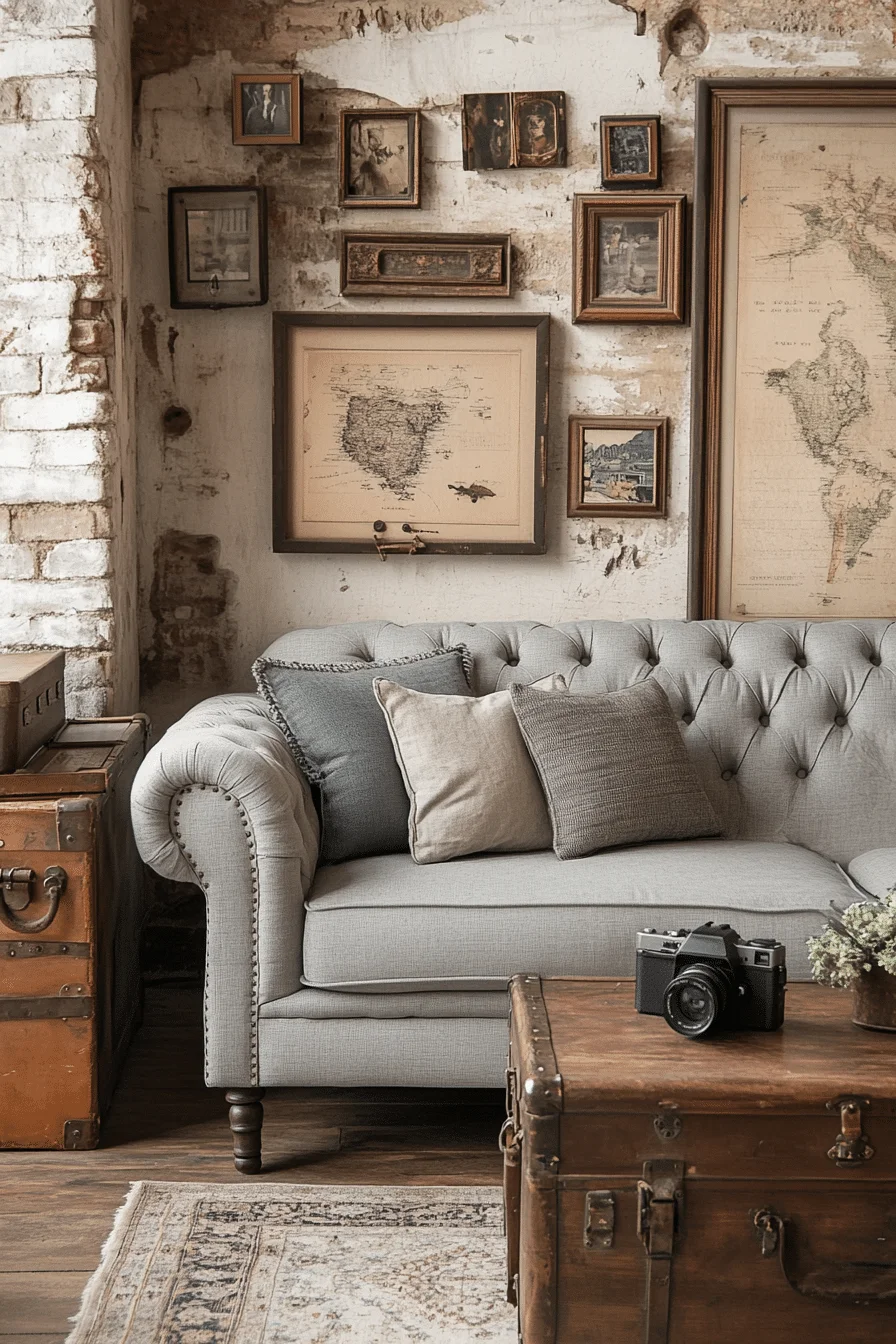 grey sofa decor