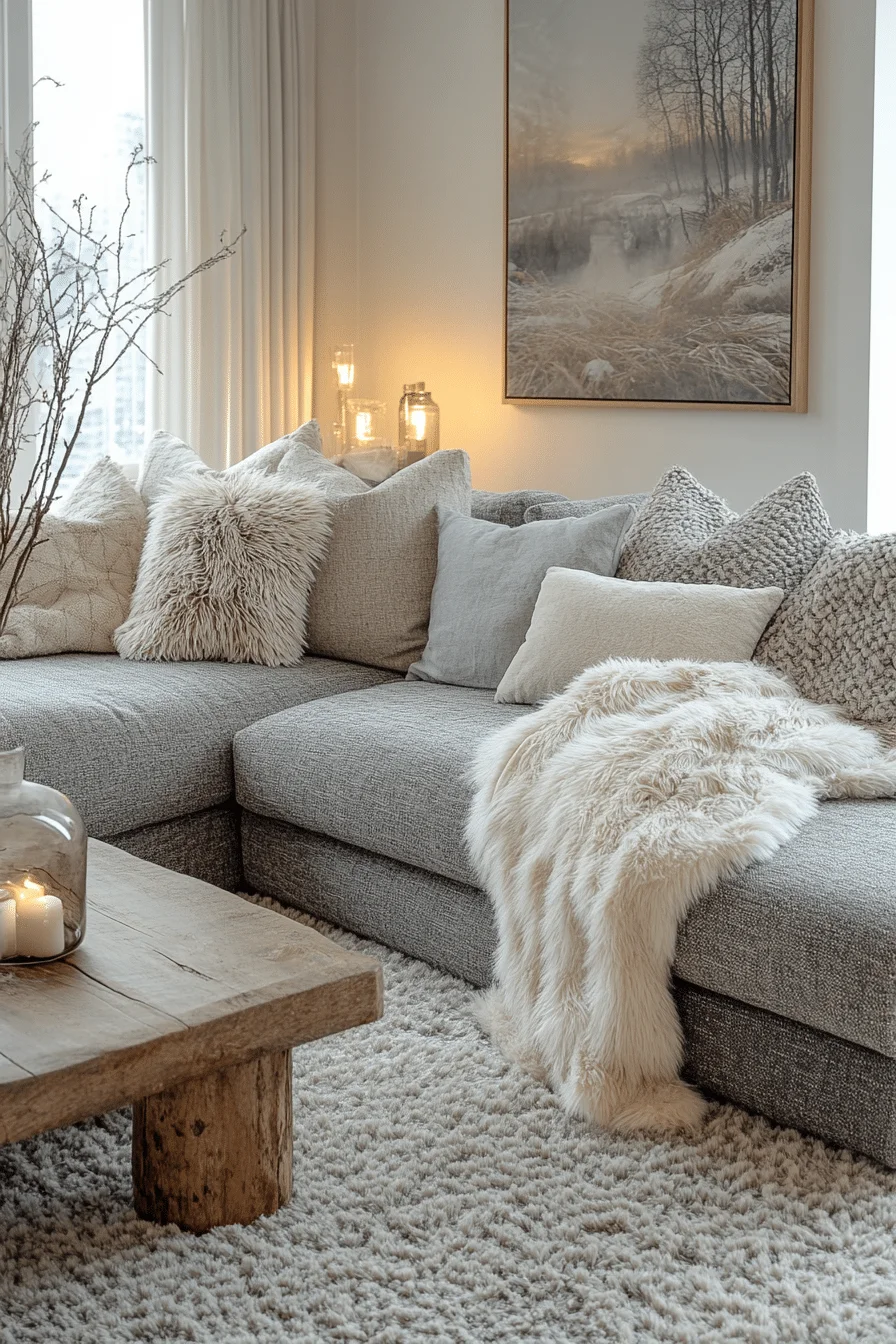 grey sofa decor