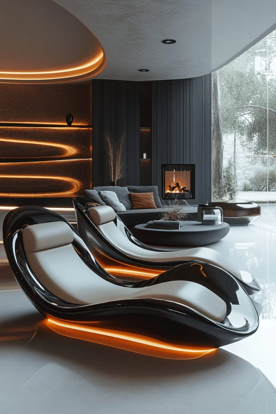 Sleek Futuristic Lounge