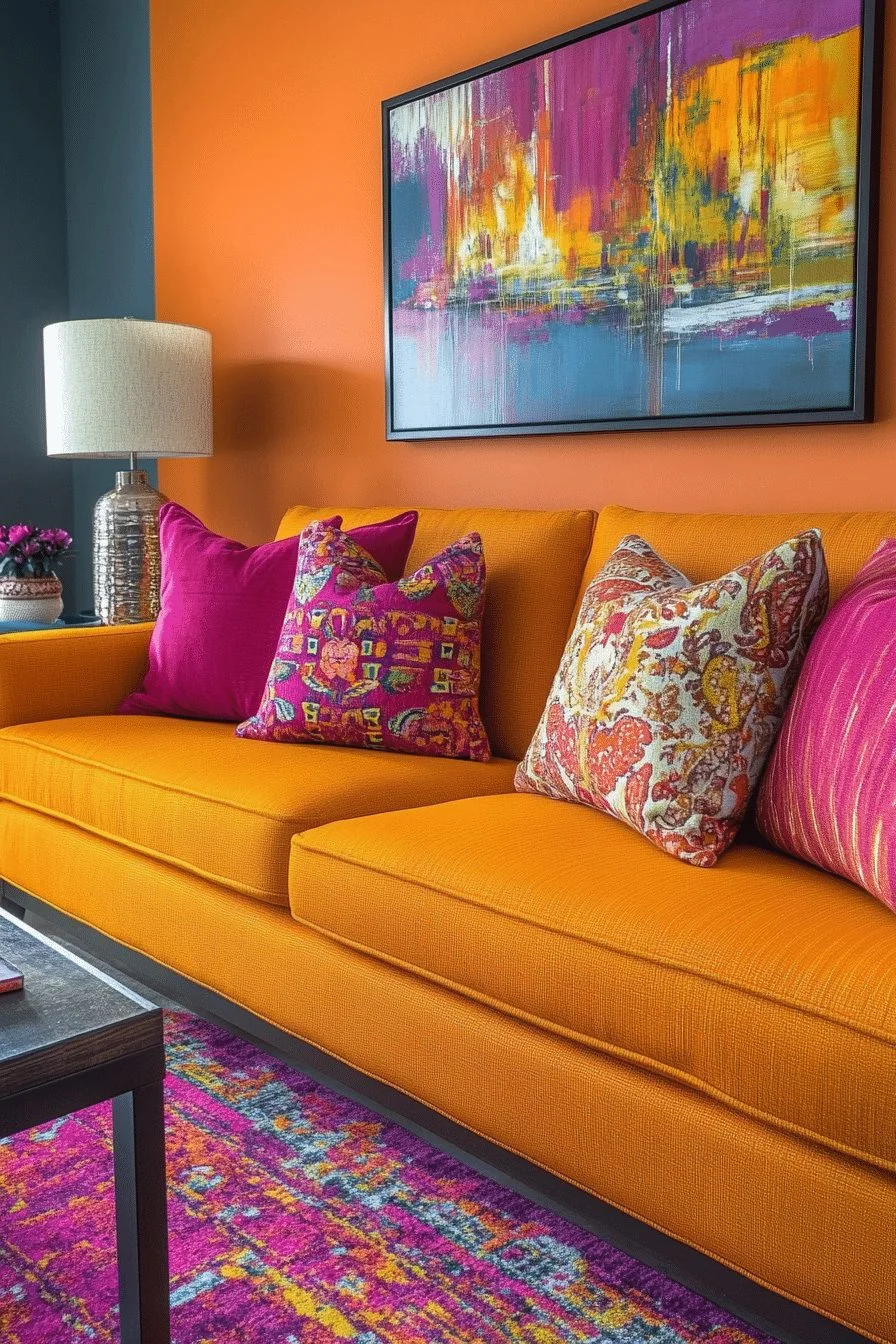 Vibrant Color Pop Living Space
