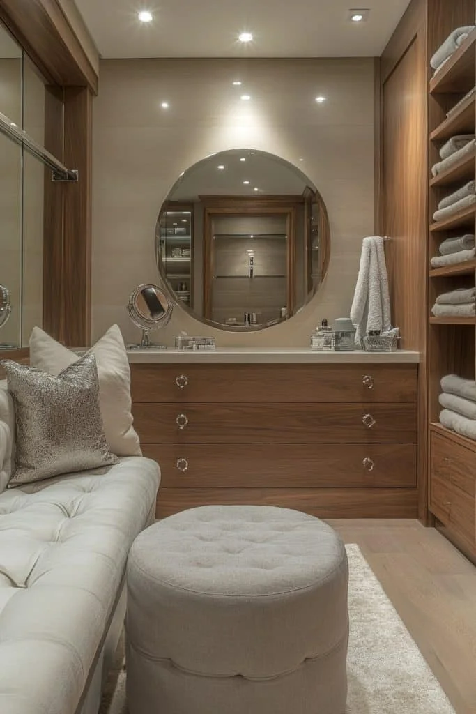 Glamorous Dressing Room with Urban Flair