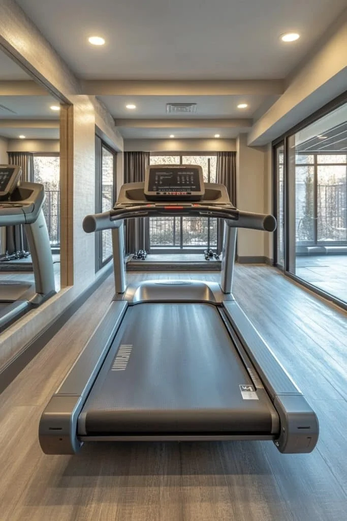 Contemporary Fitness Room for City Living