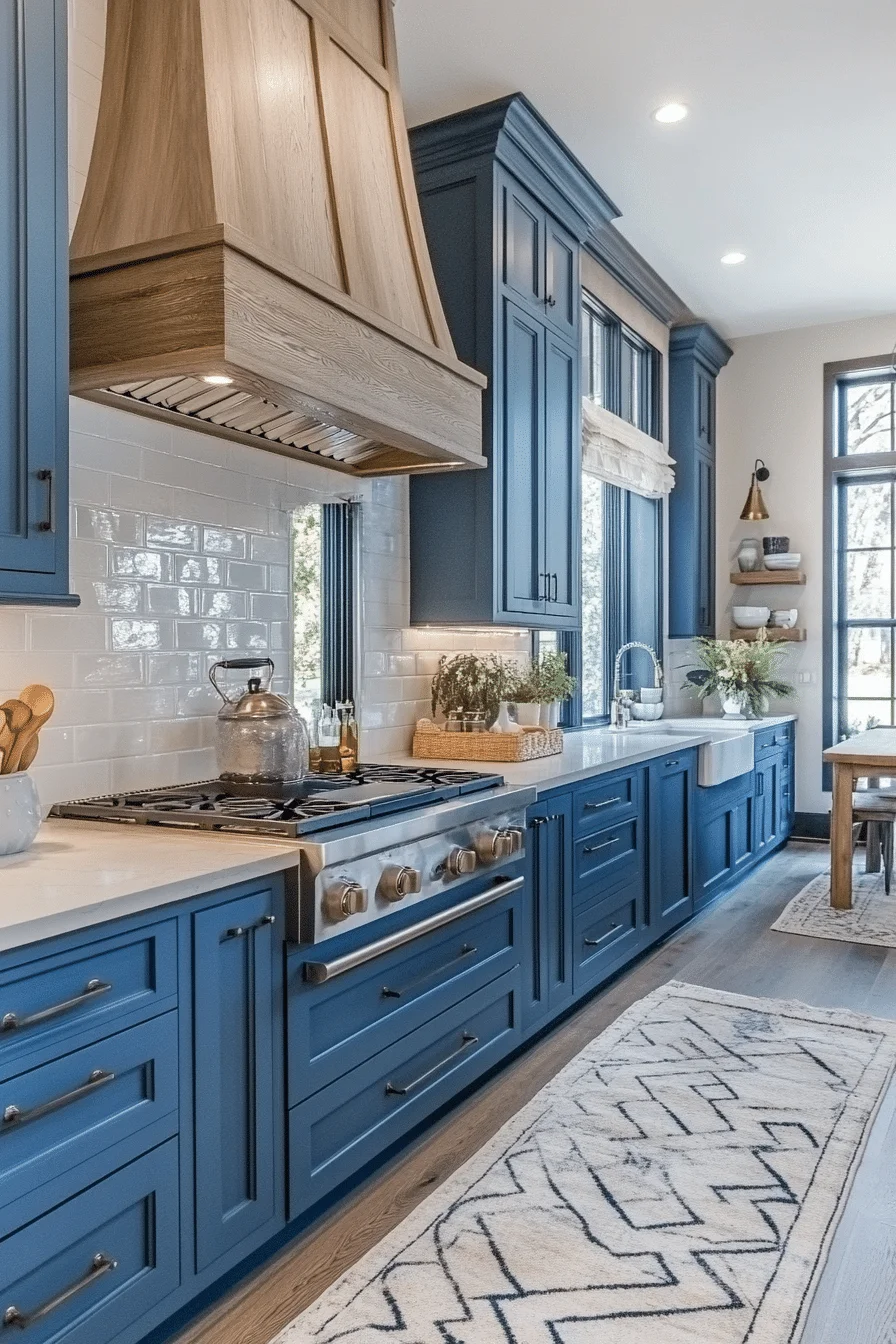 blue kitchen cabinets