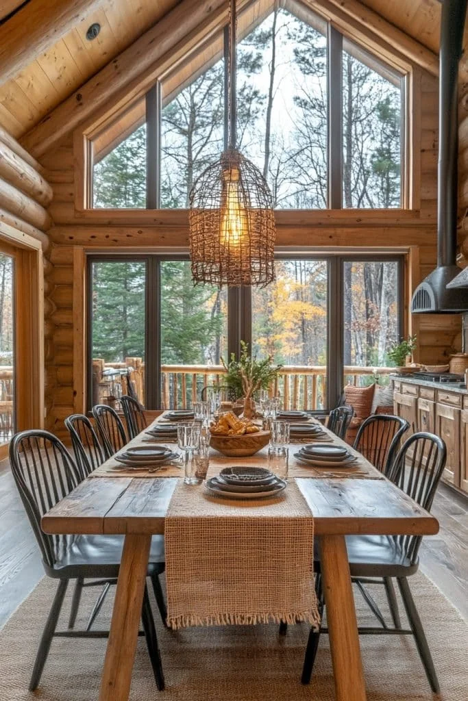 Rustic Log Home Dining Room
