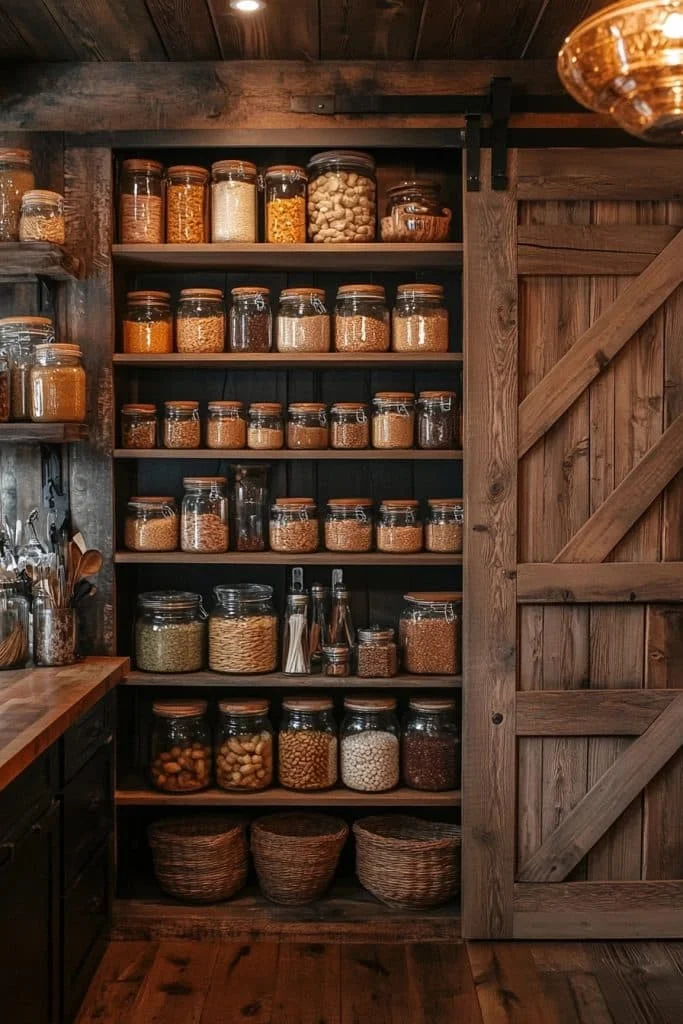 Rustic Chic Log Home Pantry