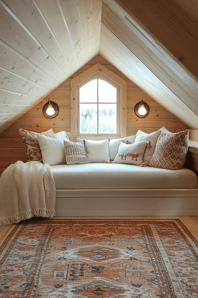 Cozy Log Home Attic Space