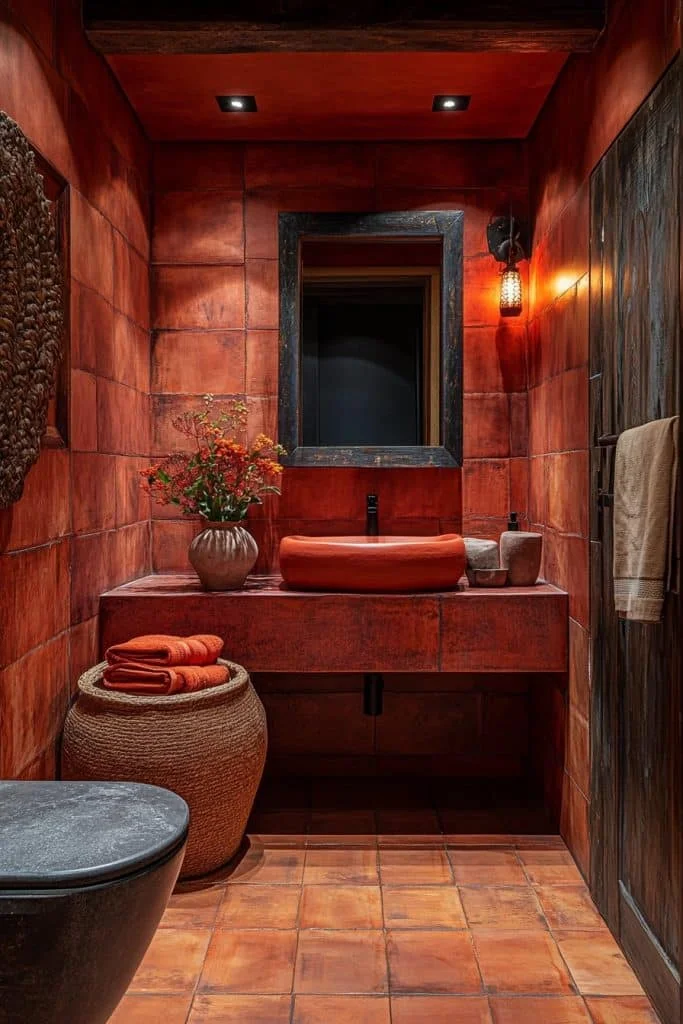 Earthy Terracotta Bathroom