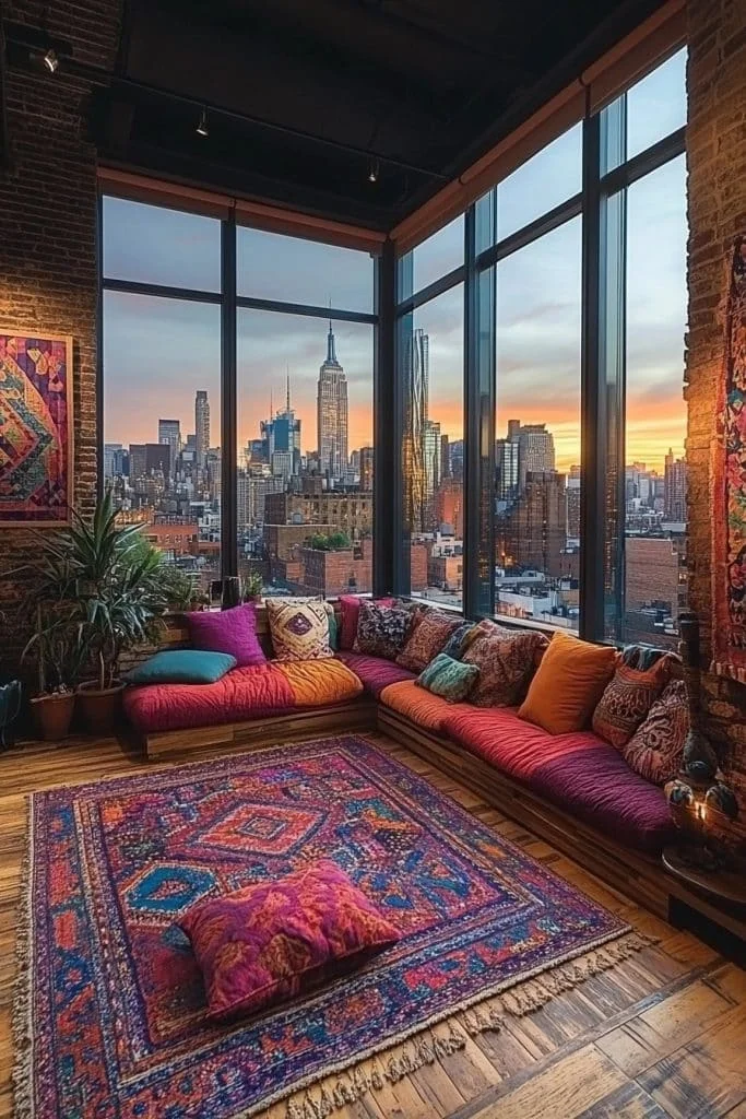 Boho Loft with Cityscape Views