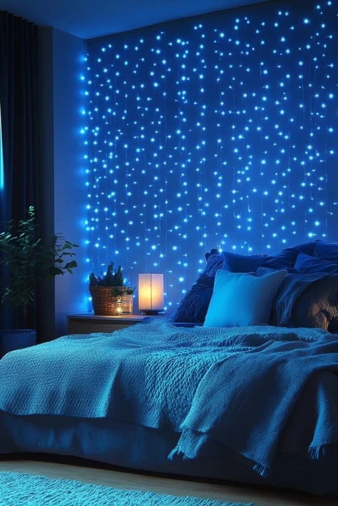 Calming Blue Fairy Light Sanctuary