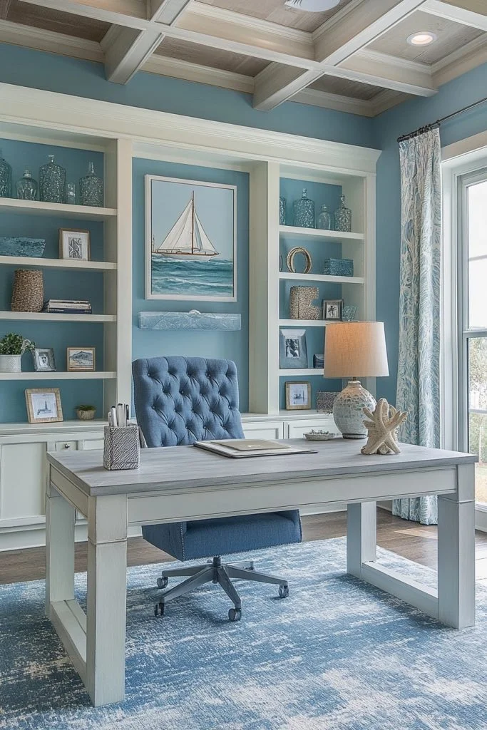 Calm Blue Home Workspace