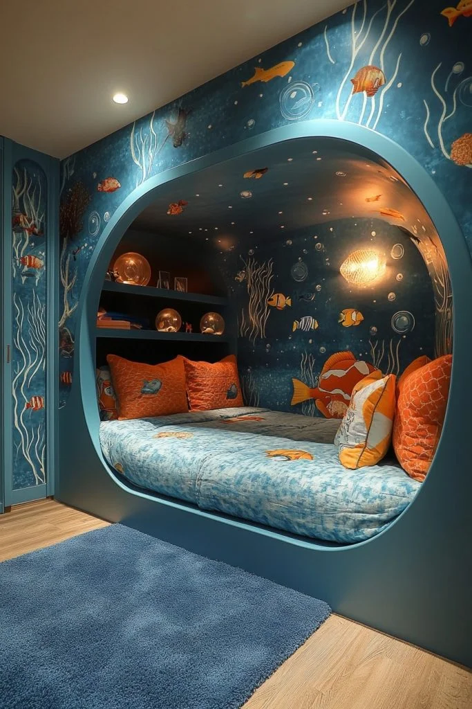 Playful Ocean-Themed Children’s Room