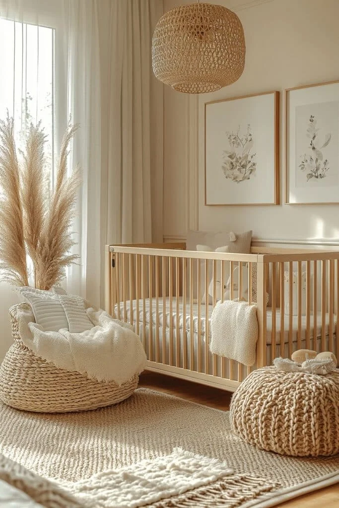 Scandinavian Serenity Barndominium Nursery