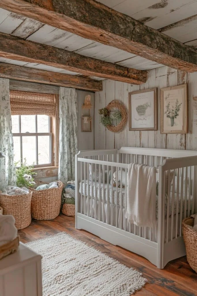 Pastel Rustic Barndominium Nursery
