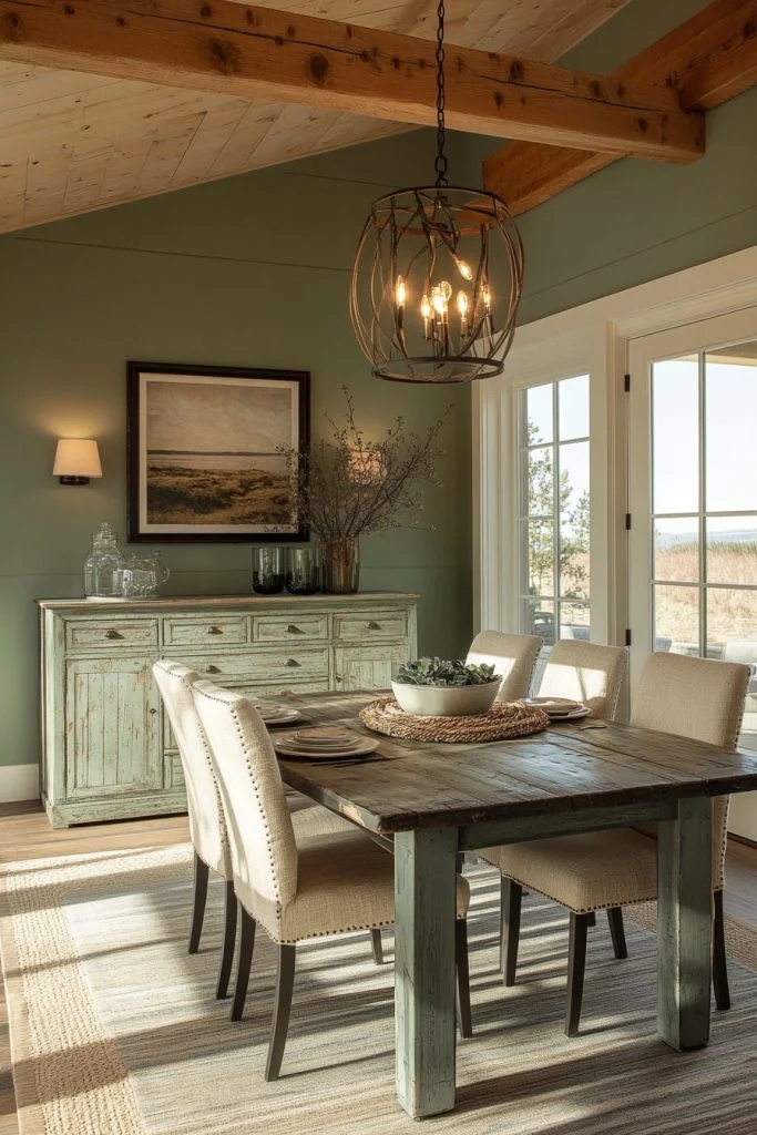 Rustic Charm Sage Dining