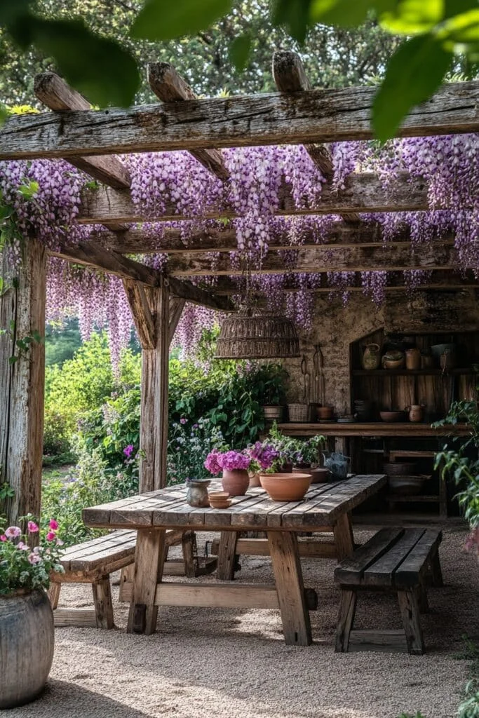 Weathered Pergola Features
