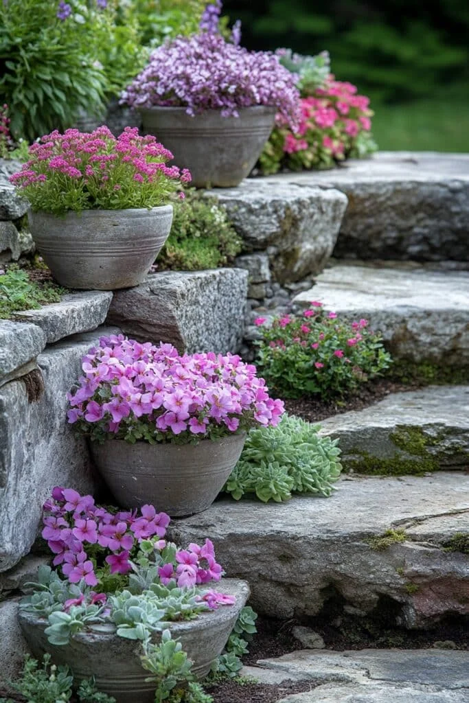 Old-World Stone Planters
