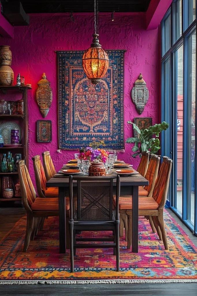 Worldly Eclectic Dining Area