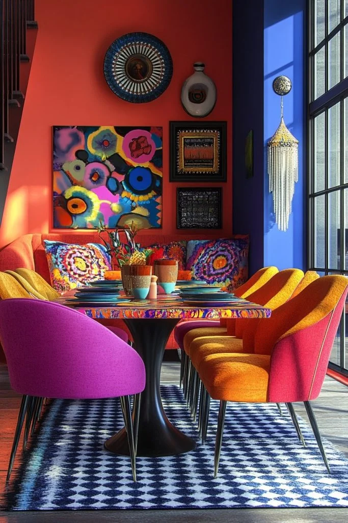 Maximalist Art Dining Space