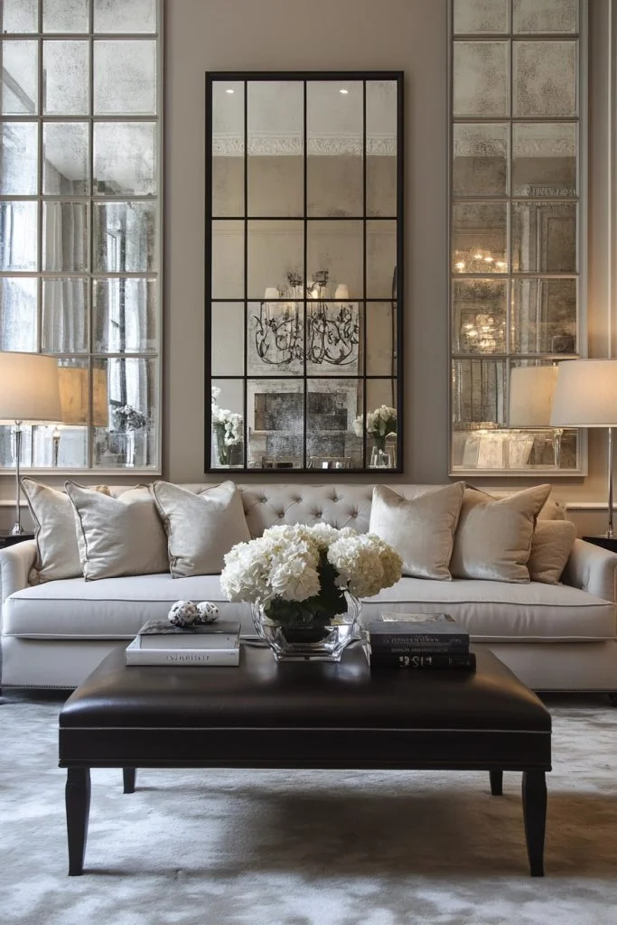 Reflective Mirror Living Room