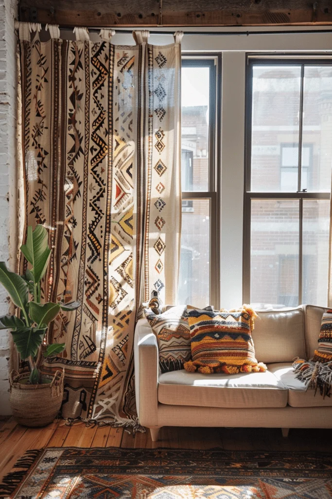 Tribal Print Window Scarves