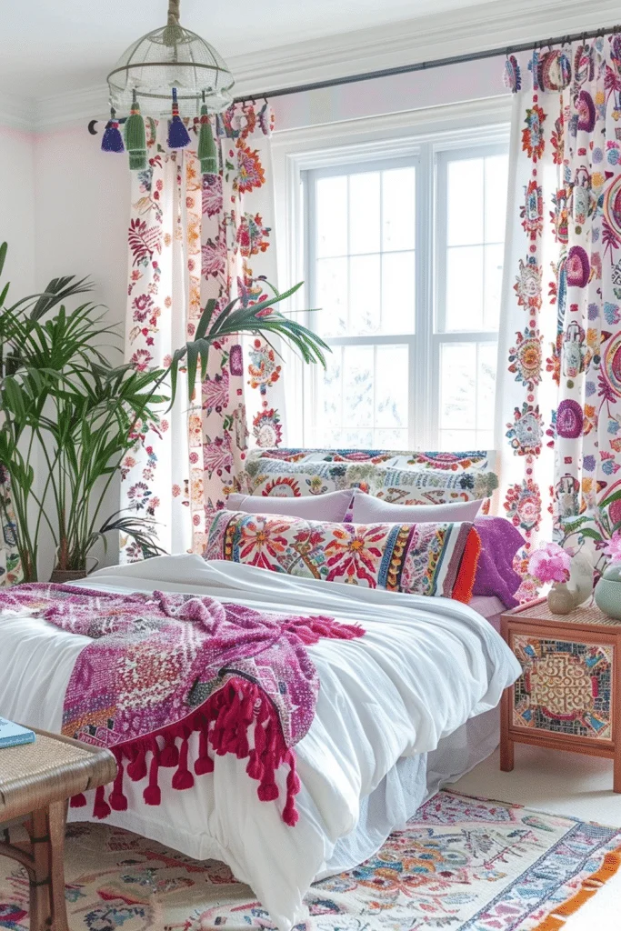 Embroidered Suzani Boho Drapes