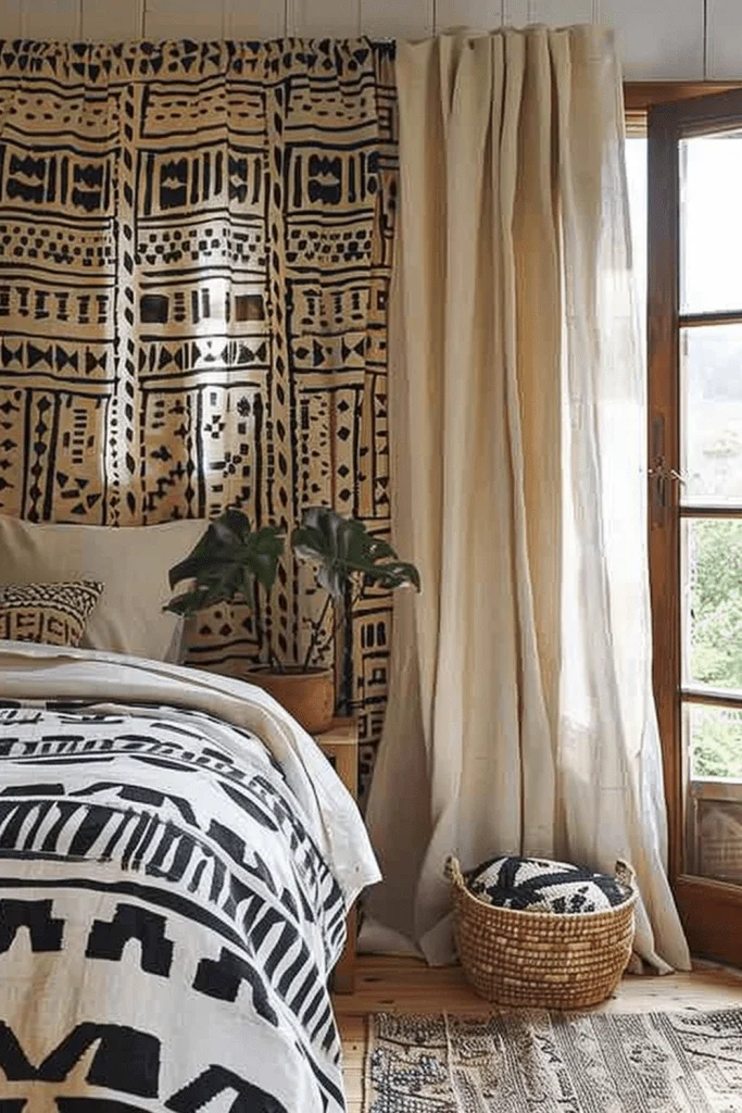 Tribal Mudcloth Curtain Panels