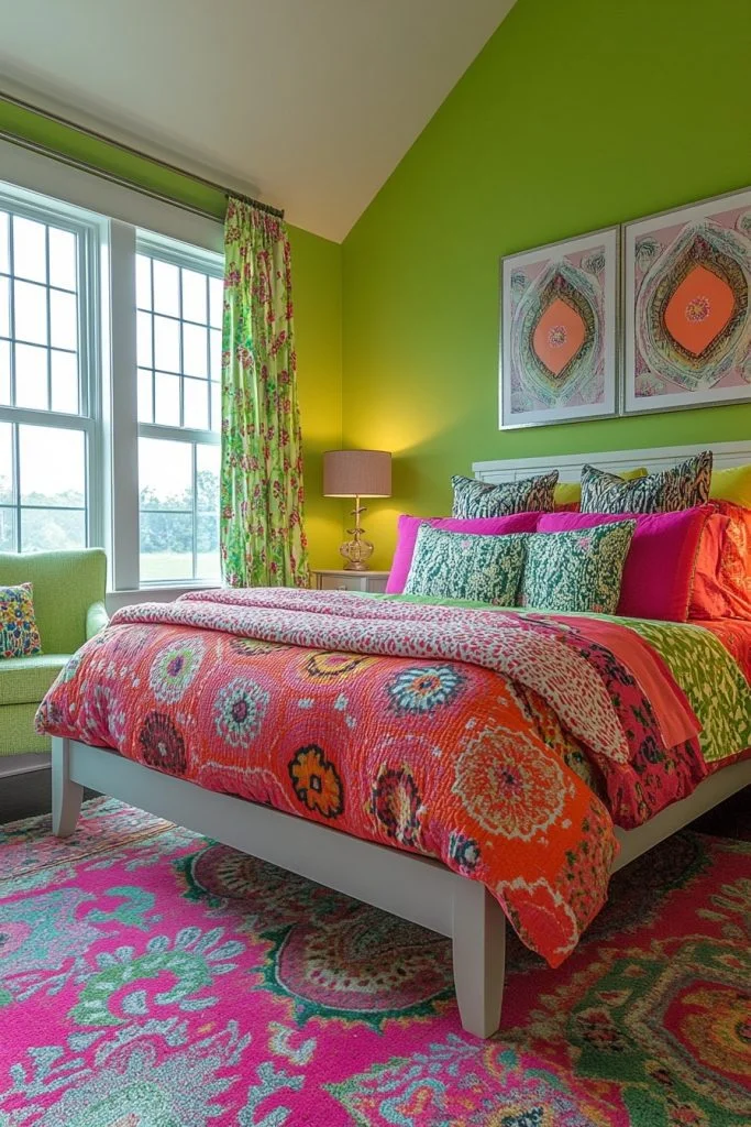 Energetic Lime and Bold Fuchsia Corner
