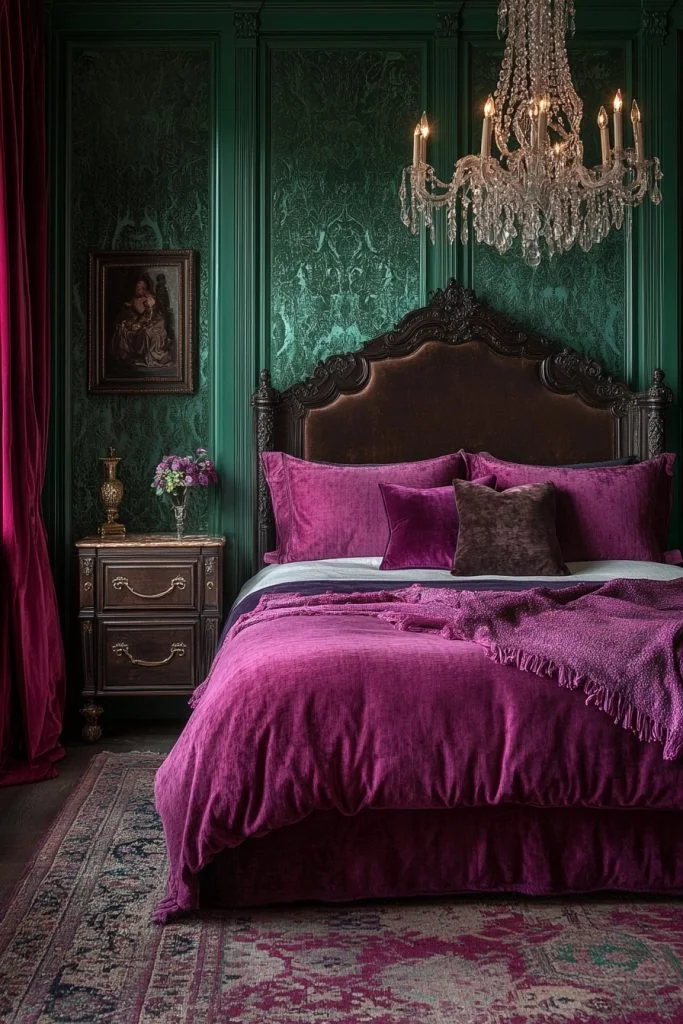 Opulent Malachite and Deep Magenta Oasis