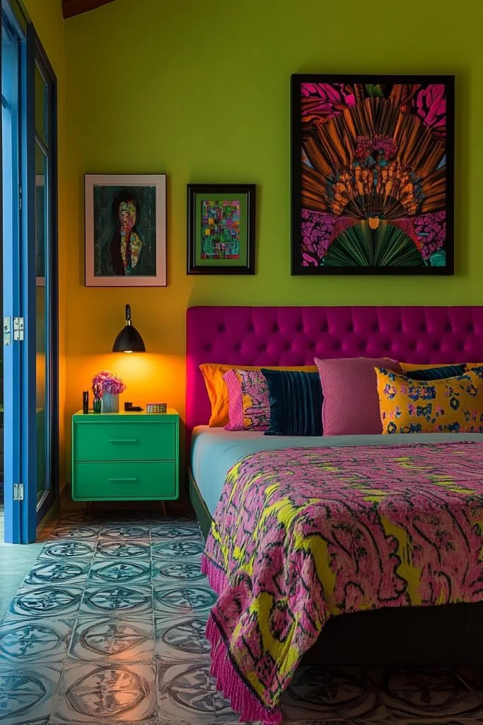Vibrant Neon Green and Hot Pink Hideaway