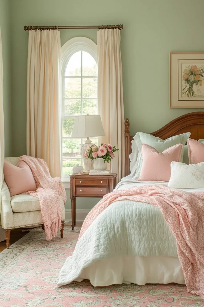 Gentle Celadon and Carnation Pink Haven