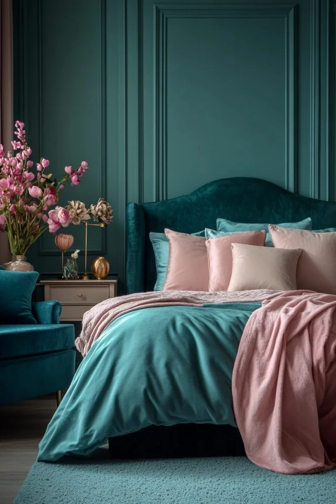 Tranquil Teal and Tulip Pink Abode