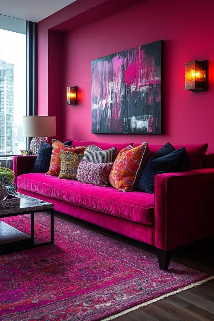 Bold Pomegranate Living Area