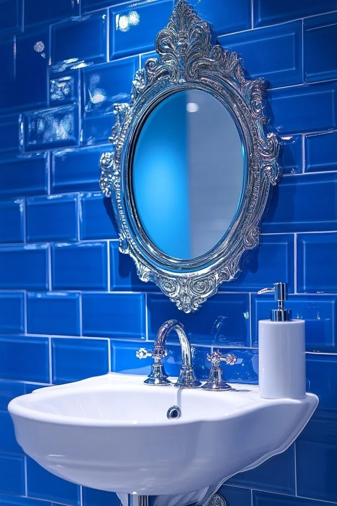 Vibrant Azure Powder Room