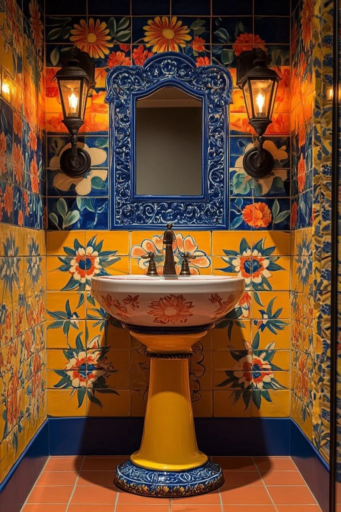 Vibrant Amalfi Coast Inspired Bathroom
