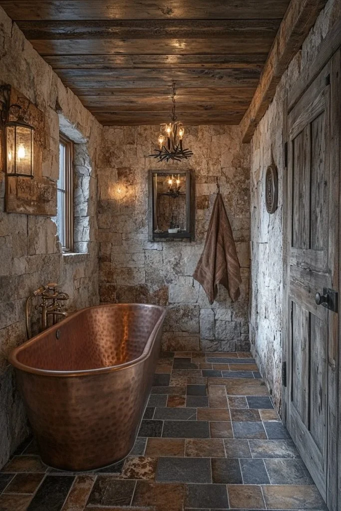 Earthy Rustic Stone Bath