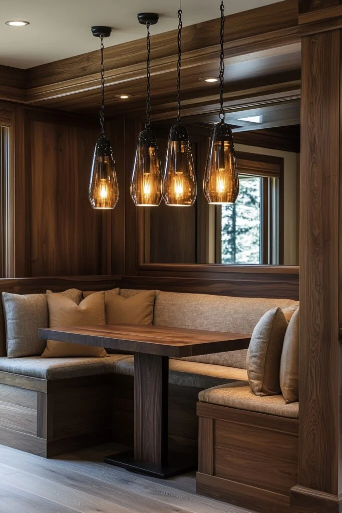 Warm Wood Tones Breakfast Nook