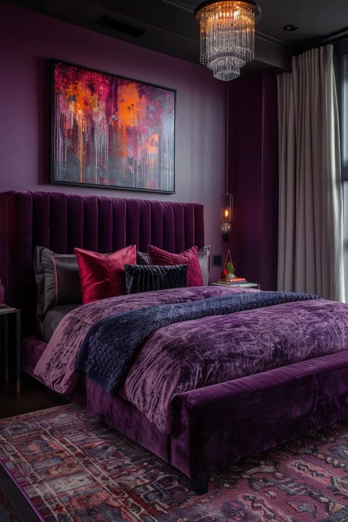 Luxurious Velvet Bedroom Accents