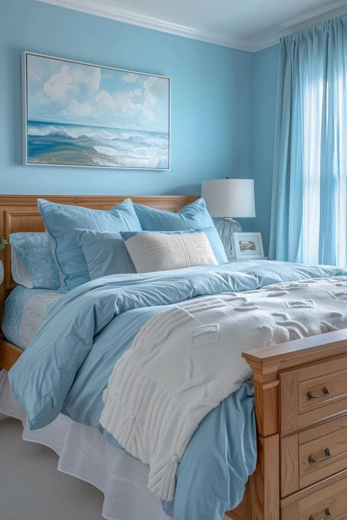 Tranquil Oceanic Blue Bedrooms