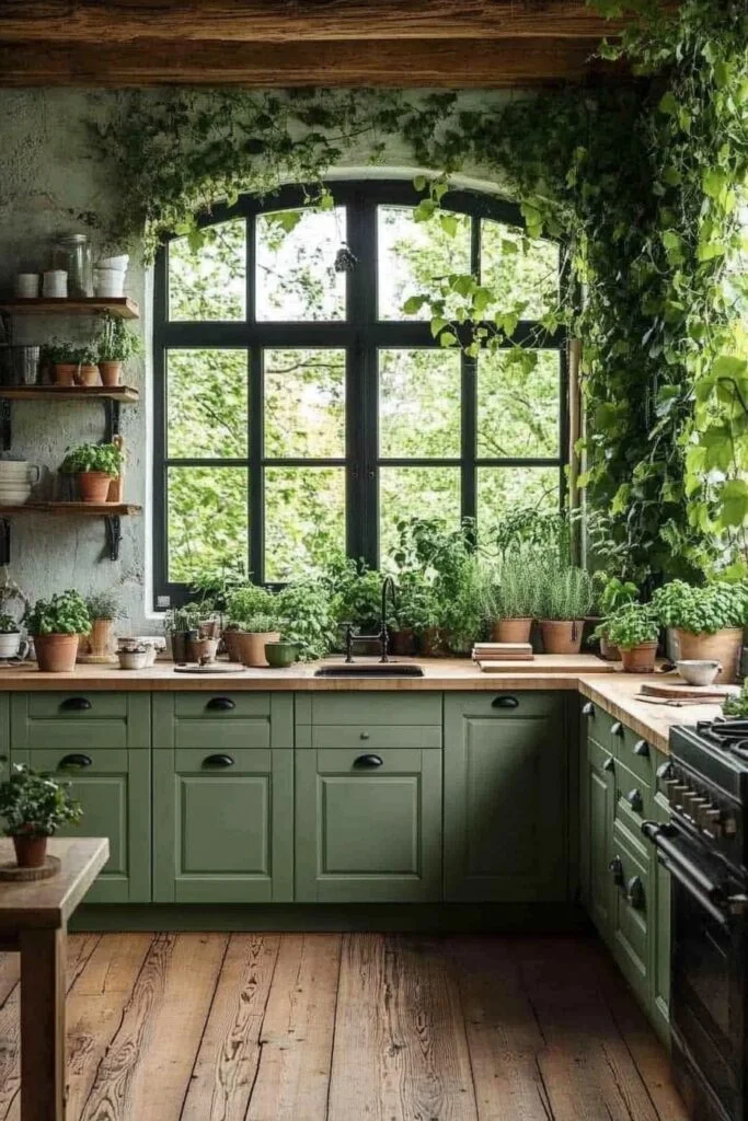 Botanical Greenery Kitchen