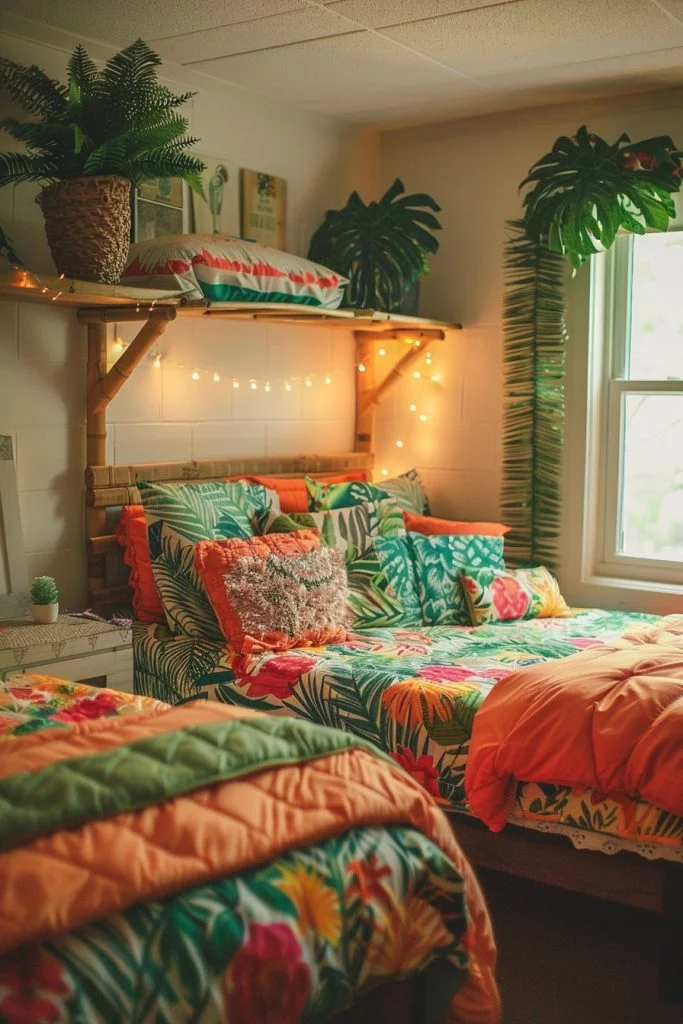 Tropical Themed Dorm Room