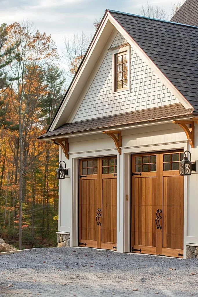 Farmhouse Garage with Custom Millwork