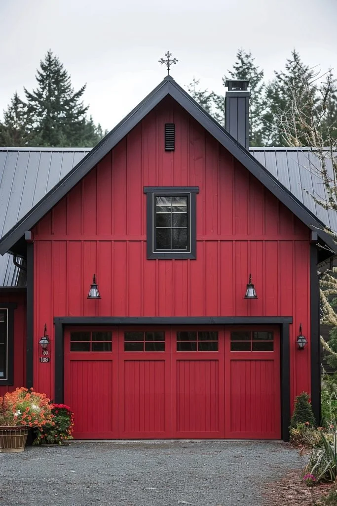 Two-Tone Cladding Farmhouse Garage