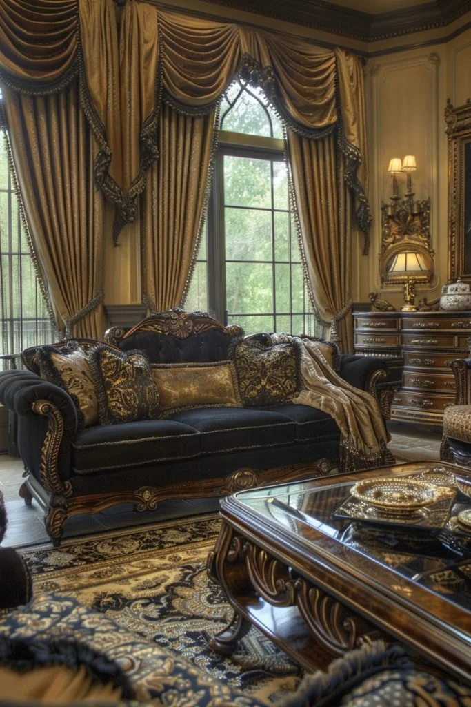 Ornate Brocade Drapes