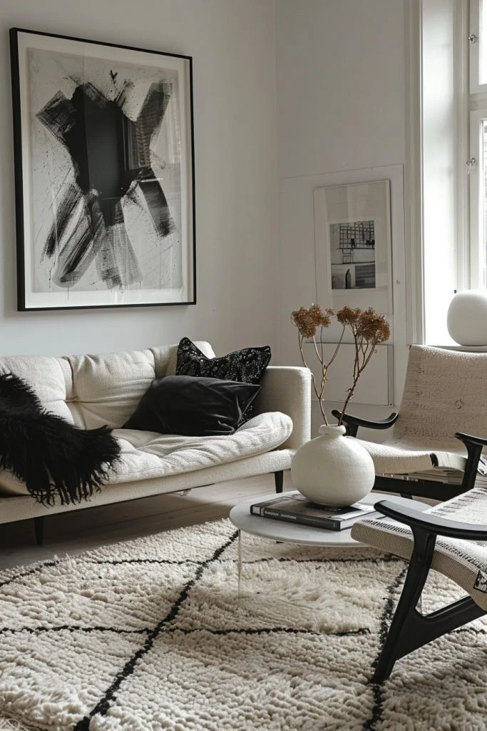 Monochromatic Elegant Living Room Themes