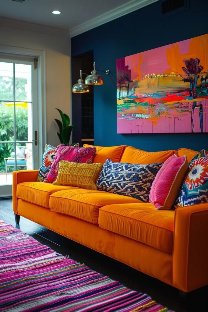 Bold Color Accents in Living Rooms