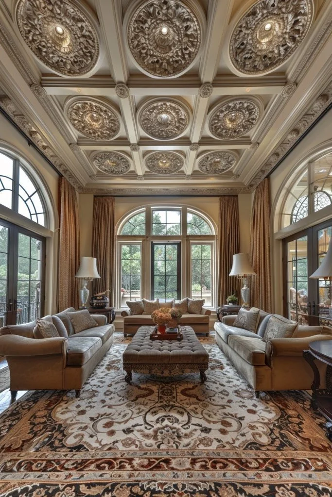 Statement Ceiling Designs for Living Rooms