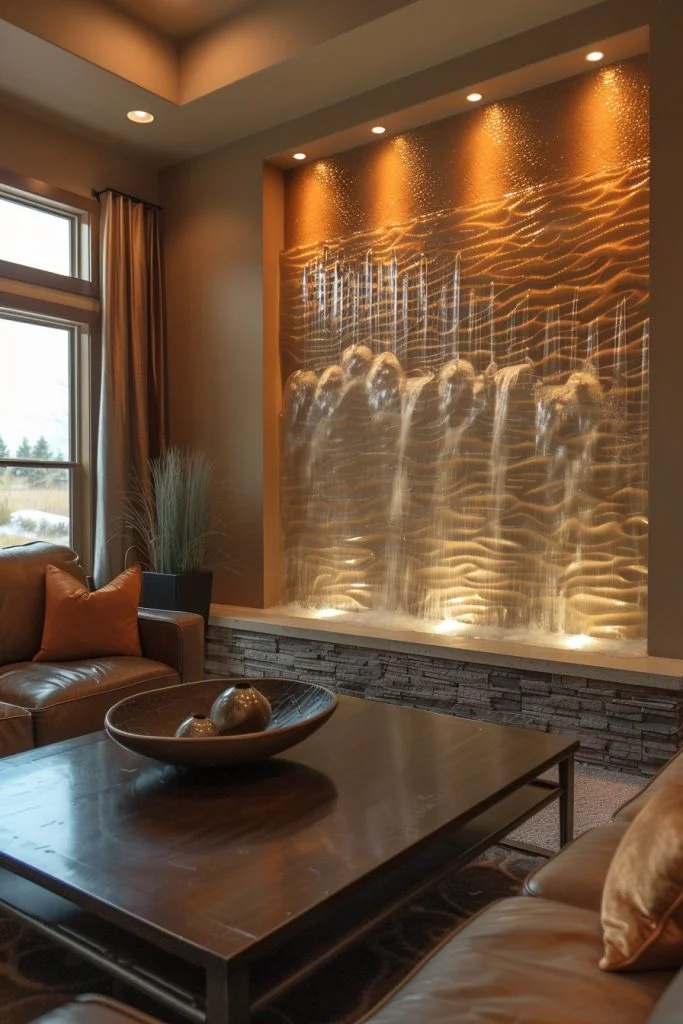 Serene Water Features in Living Rooms