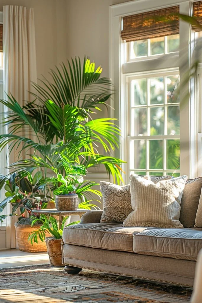 Elegant Plant Arrangements in Living Rooms