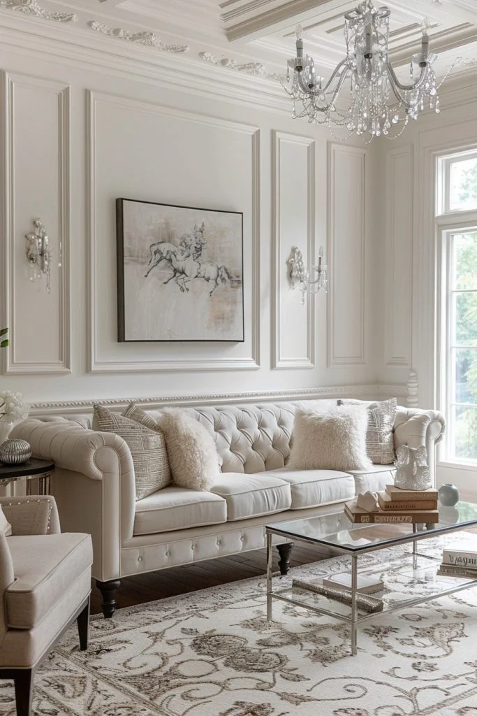 Decorative Moldings in Elegant Living Rooms